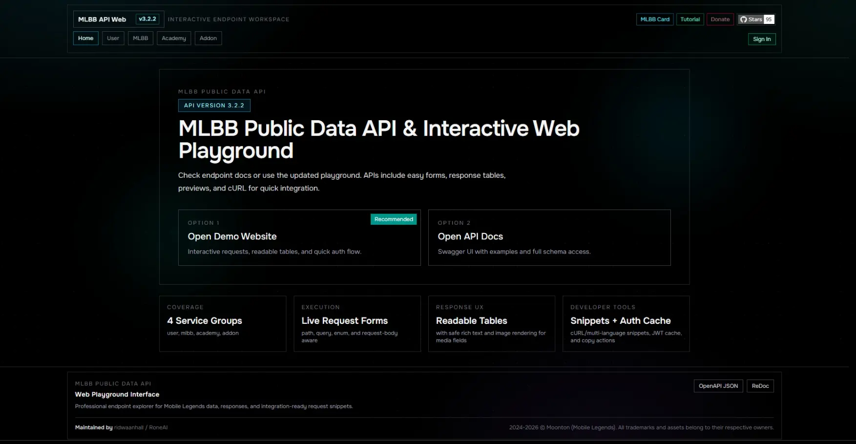 Tutorial & Blog / MLBB Public Data API Web